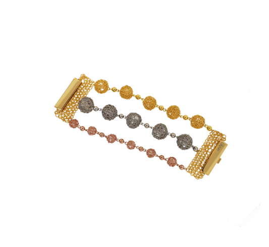 Bracelete de Crochê Trio Gold Details