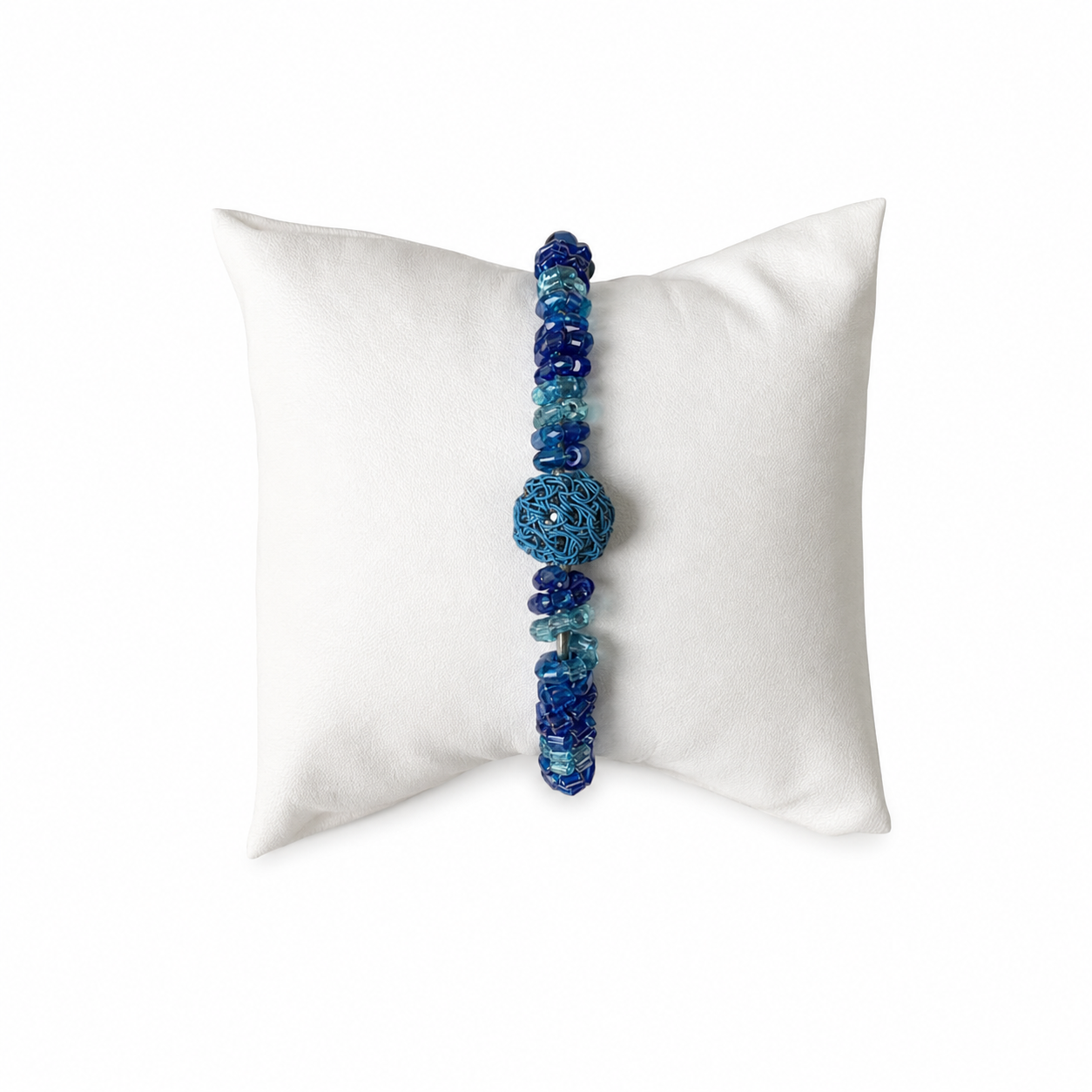 Bracelete de Crochê Ball Hoop Mix Blue