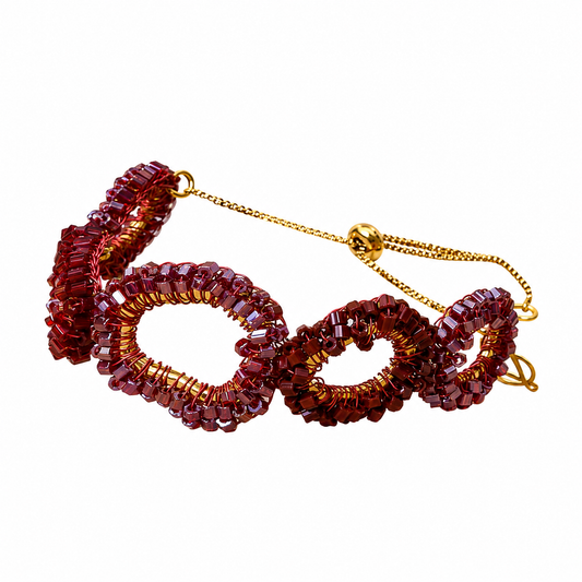 Pulseira Halo Infinite Love - Burgundy
