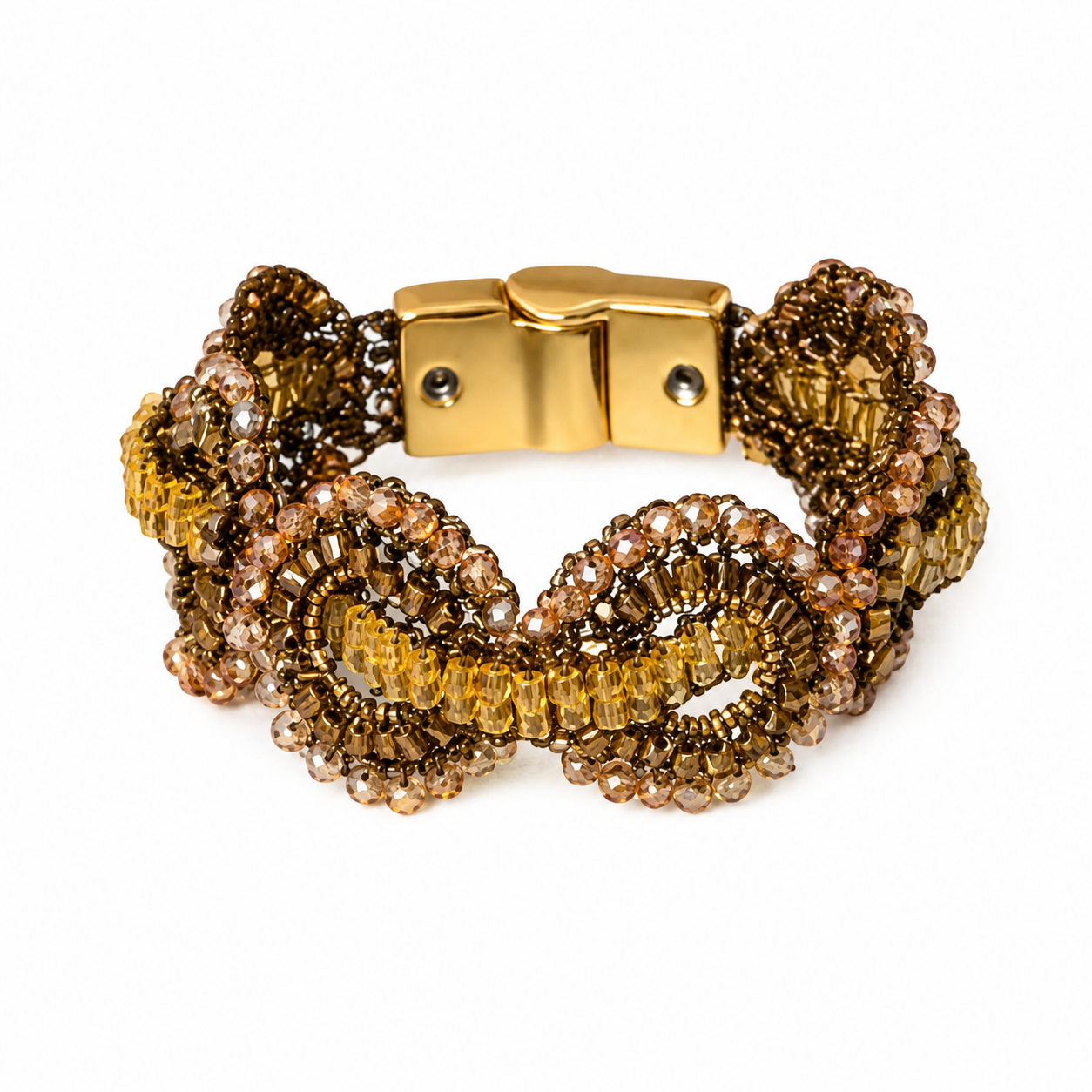 Bracelete de Crochê Entrelaçado Infinite Love - Sépia