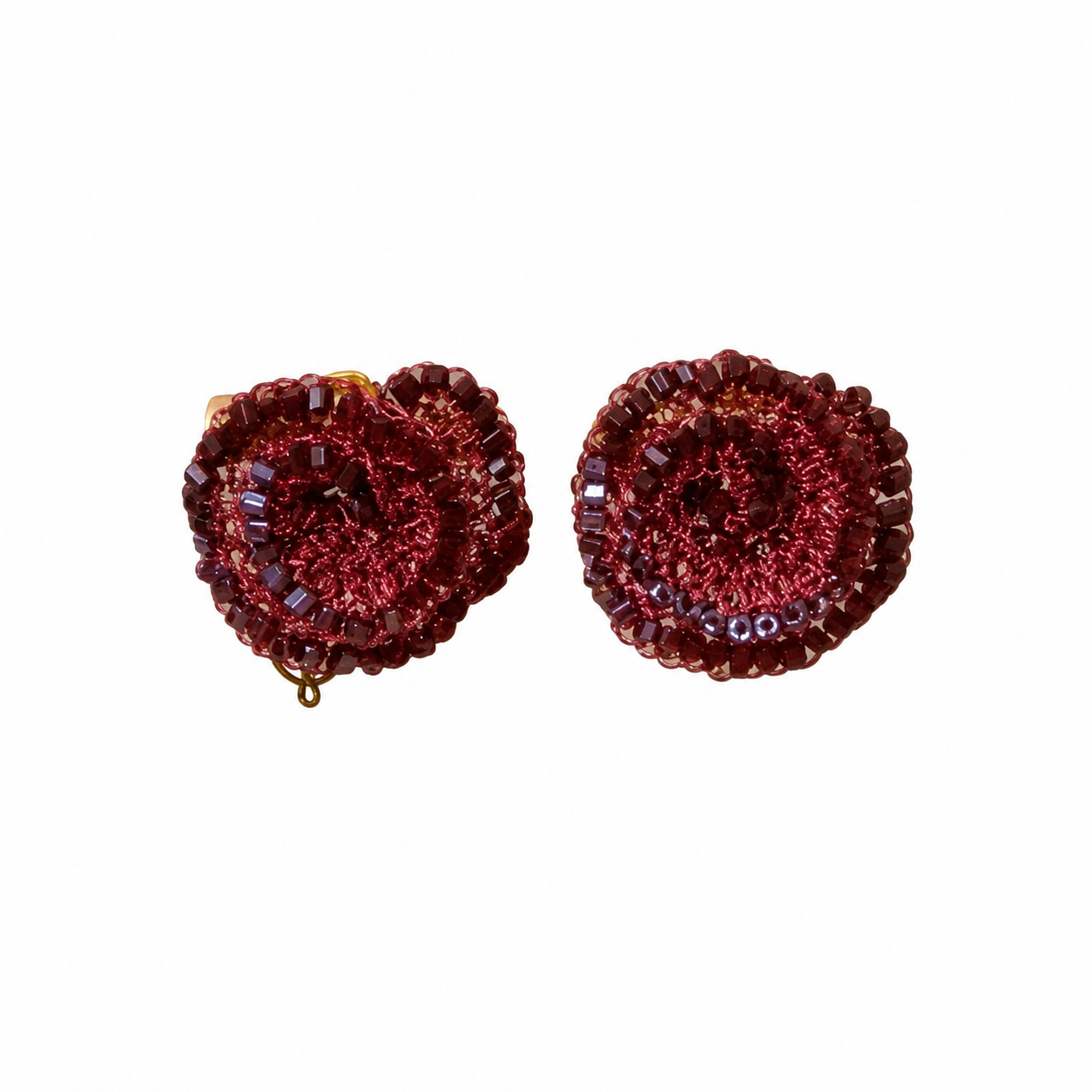 Brinco de Crochê Rosette Infinite Love - Burgundy