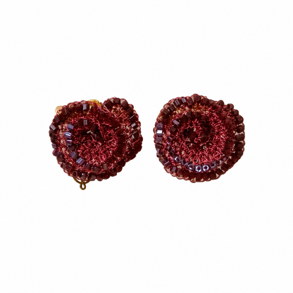 Brinco de Crochê Rosette Infinite Love - Burgundy