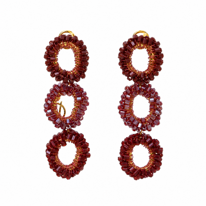 Brinco de Crochê Halo Infinite Love - Burgundy