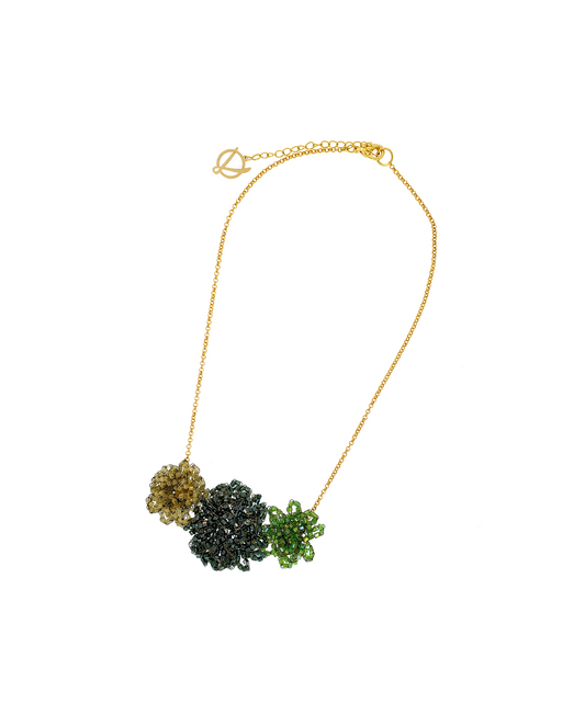 Colar de Crochê Flores Frufru Verde Mystic Forest