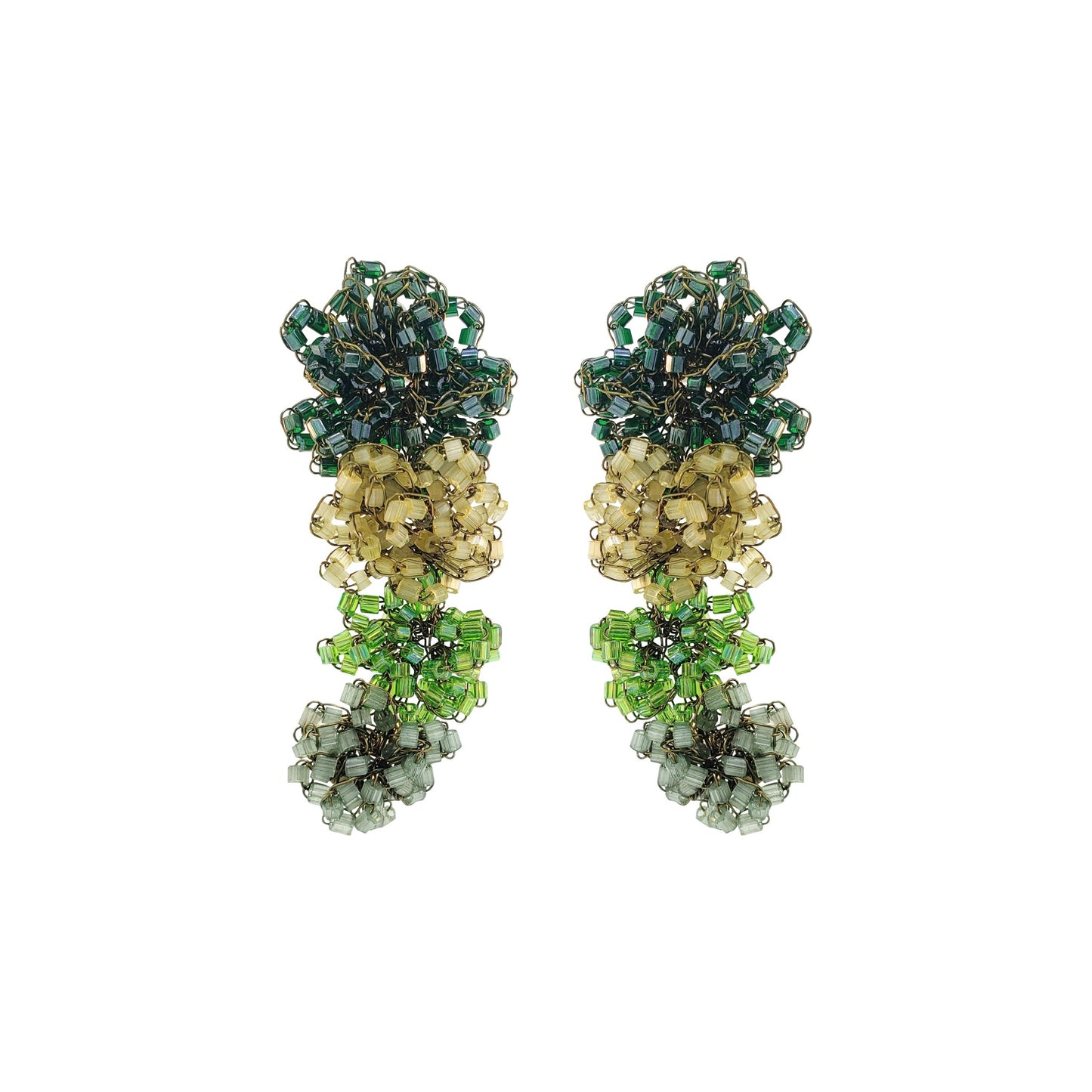Brinco de Crochê Earcuff Verde Mystic Forest
