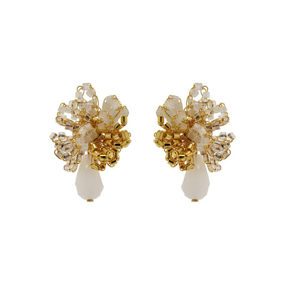 Brinco de Crochê Gota Branco Mystic Forest