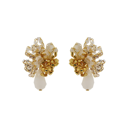 Brinco de Crochê Gota Branco Mystic Forest