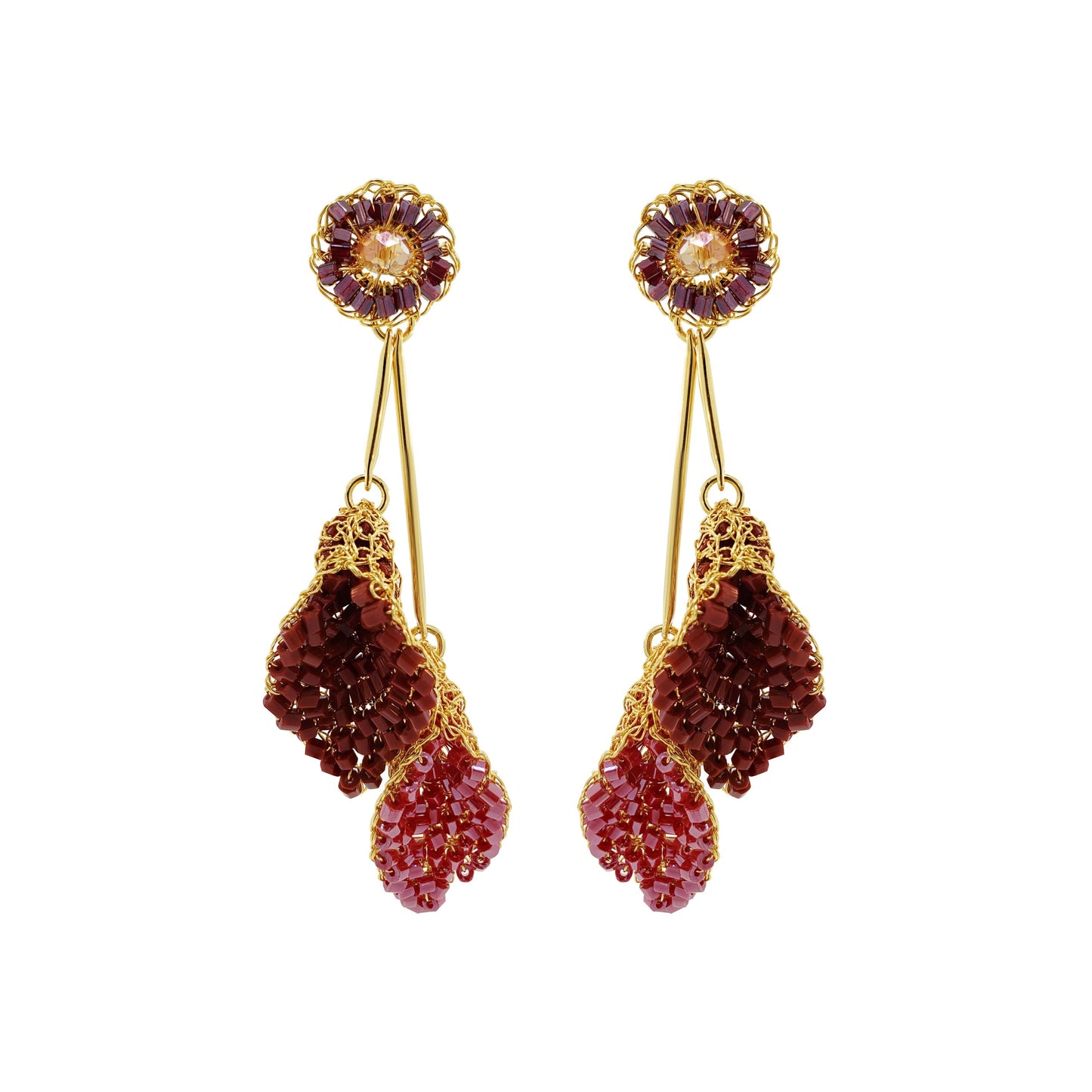 Brinco de Crochê Copo de Leite Duo Vermelho Mystic Forest