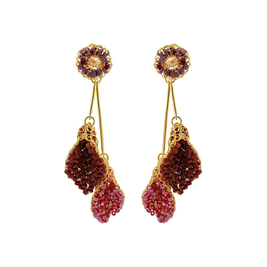 Brinco de Crochê Copo de Leite Duo Vermelho Mystic Forest