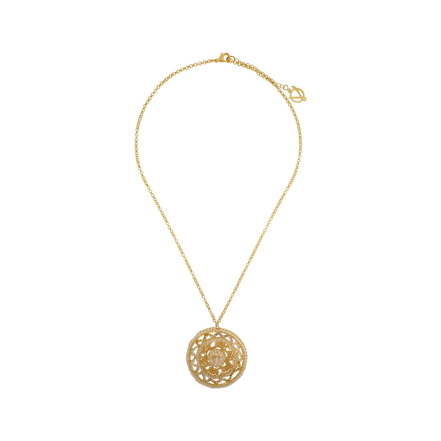 Colar de Crochê Mandala Branco Mystic Forest