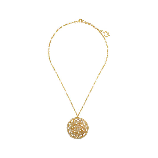 Colar de Crochê Mandala Branco Mystic Forest