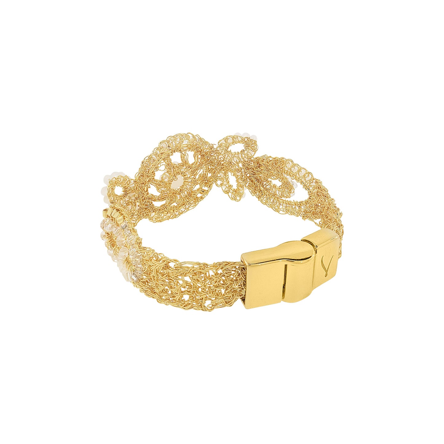 Bracelete de Crochê Embaúba Branco Mystic Forest