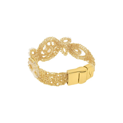 Bracelete de Crochê Embaúba Branco Mystic Forest