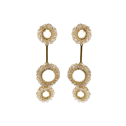 Brinco Crochê Argolas Branco