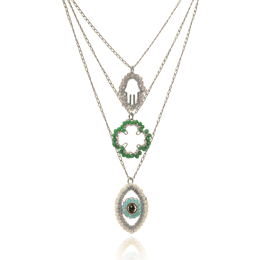 Colar de Crochê Amulet Trio Palladium