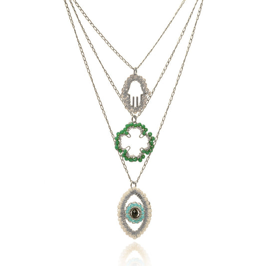 Colar de Crochê Amulet Trio Palladium