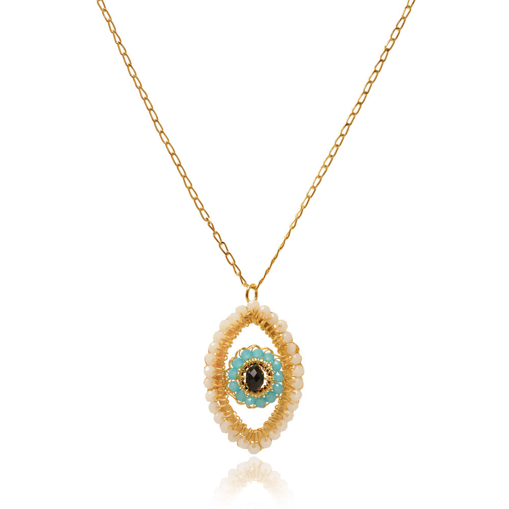 Colar de Crochê Evil Eye Dourado