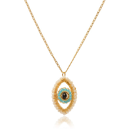 Colar de Crochê Evil Eye Dourado