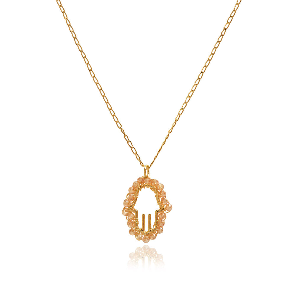 Colar de Crochê Hamsa Dourado