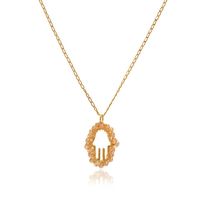 Colar de Crochê Hamsa Dourado