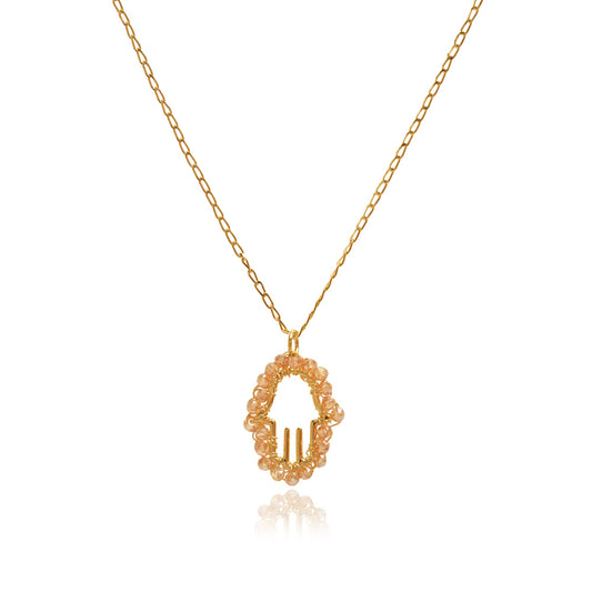 Colar de Crochê Hamsa Dourado