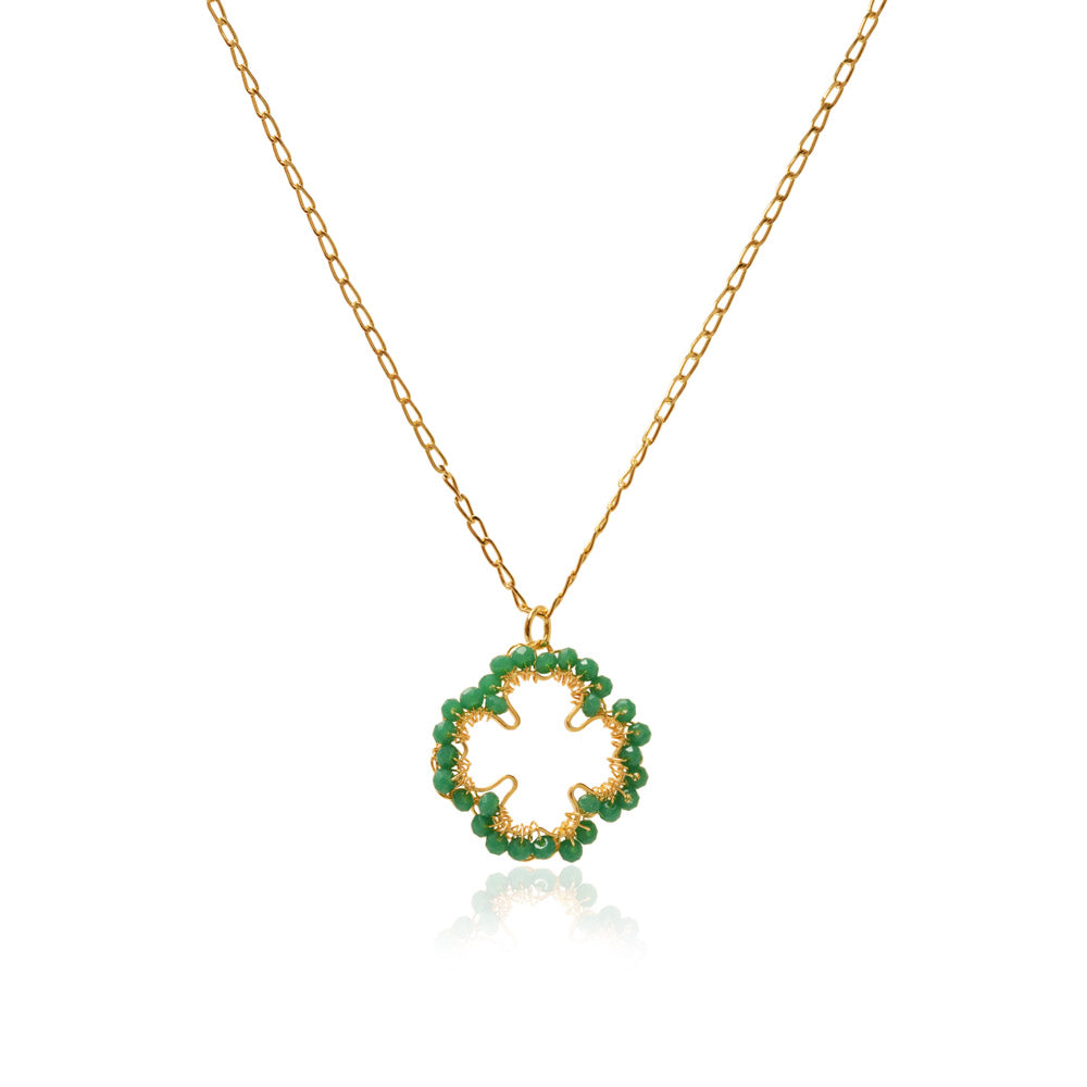 Colar de Crochê Lucky Clover Dourado