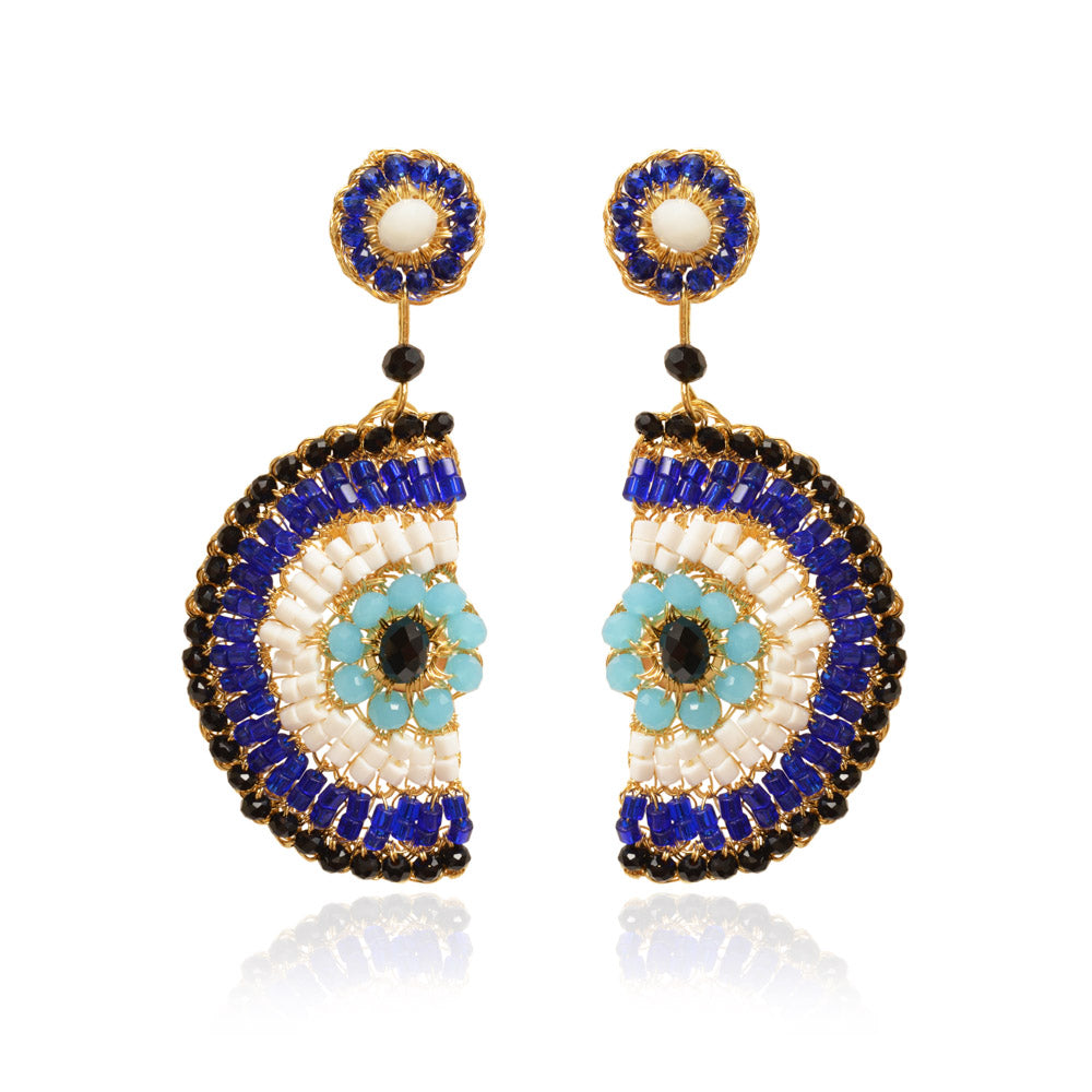 Brinco de Crochê Evil Eye Dangle Dourado