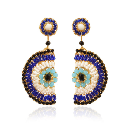 Brinco de Crochê Evil Eye Dangle Dourado