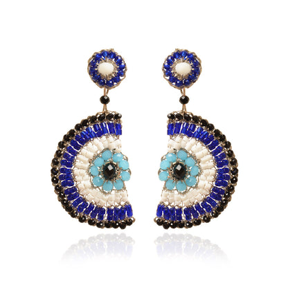 Brinco de Crochê Evil Eye Dangle Palladium