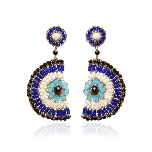 Brinco de Crochê Evil Eye Dangle Palladium