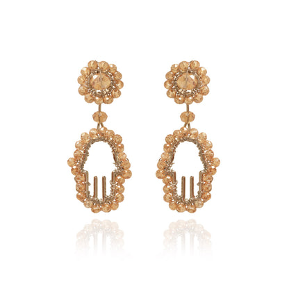 Brinco de Crochê Hamsa Dourado