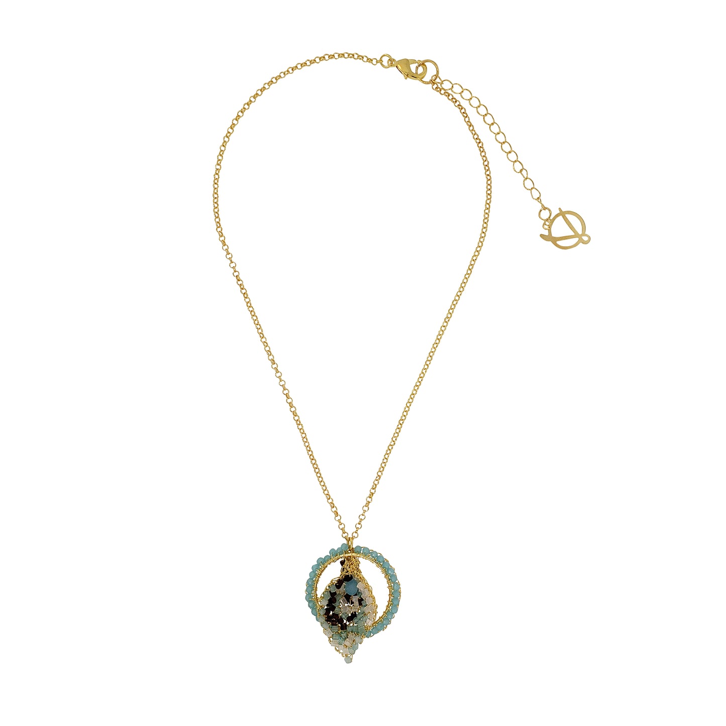 Colar de Crochê Calla Pendant Azul Sale