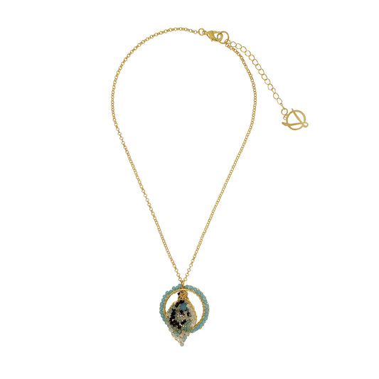 Colar de Crochê Calla Pendant Azul Sale