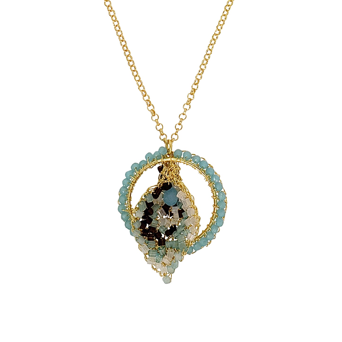 Colar de Crochê Calla Pendant Azul Sale