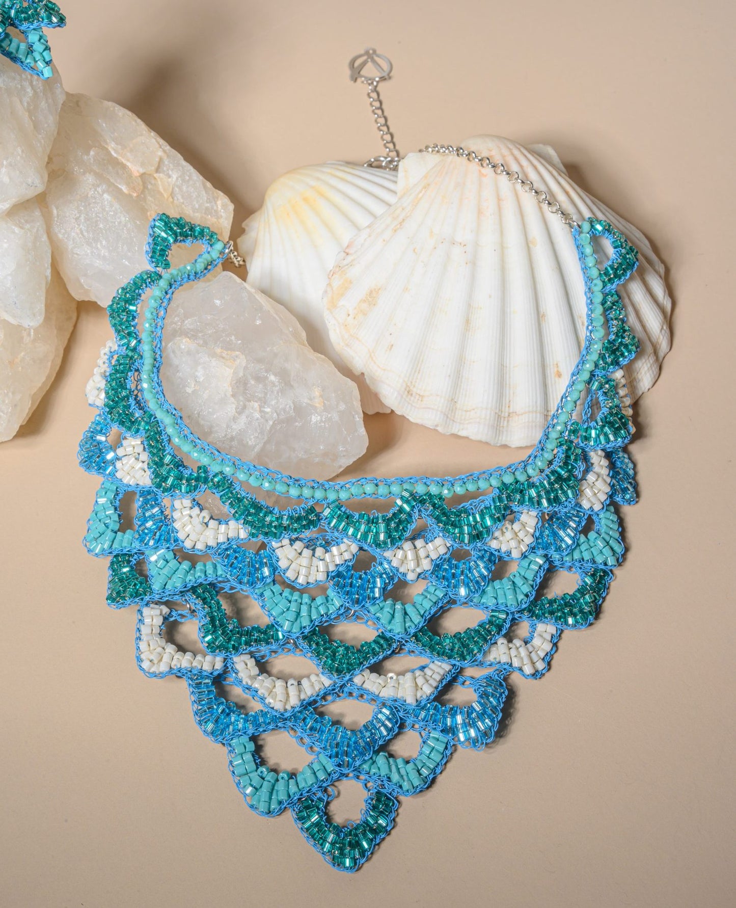 Colar de Crochê Mermaid Maxi Ocean Dreams Azul