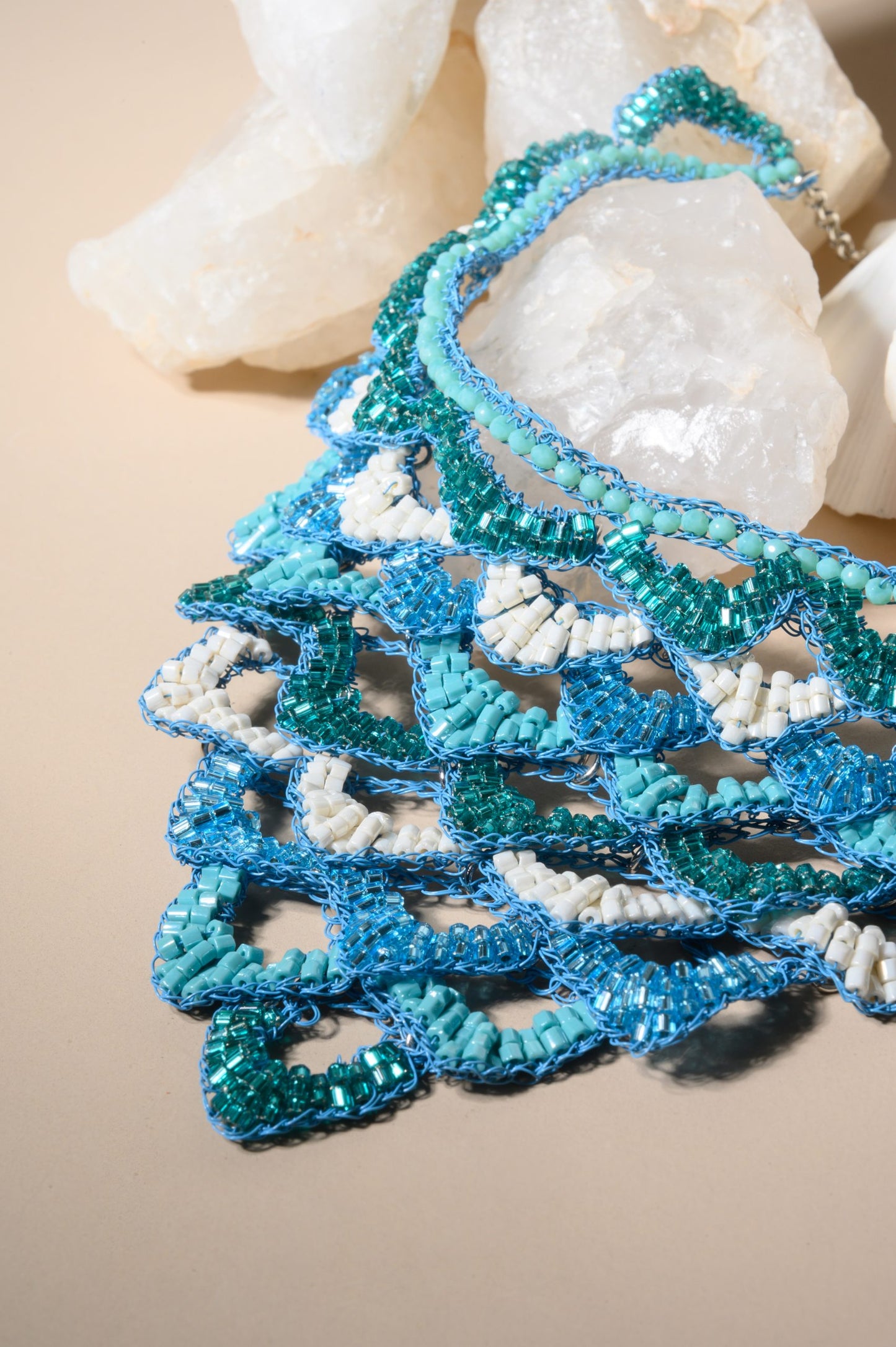 Colar de Crochê Mermaid Maxi Ocean Dreams Azul