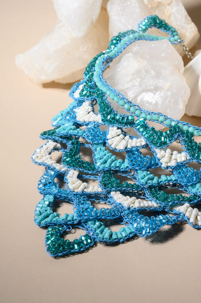 Colar de Crochê Mermaid Maxi Ocean Dreams Azul