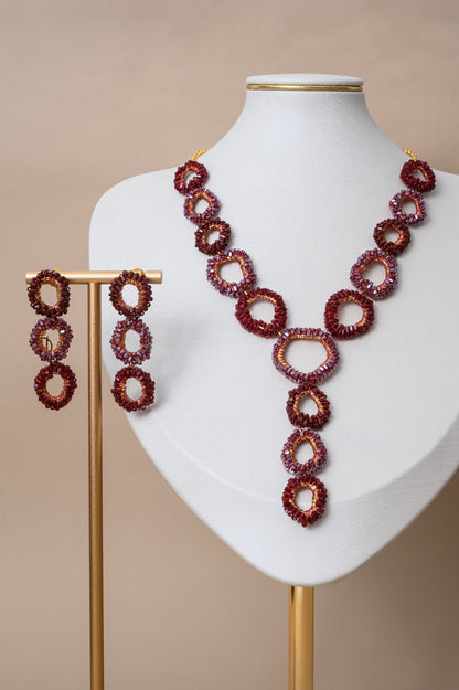 Brinco de Crochê Halo Infinite Love - Burgundy