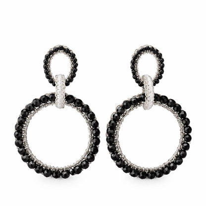 Brinco de Crochê Lola Maxi Black and White