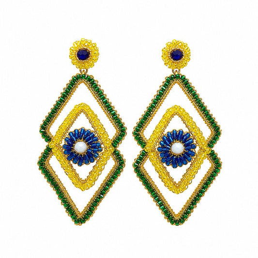 Brinco de Crochê Geometric Edição Copa