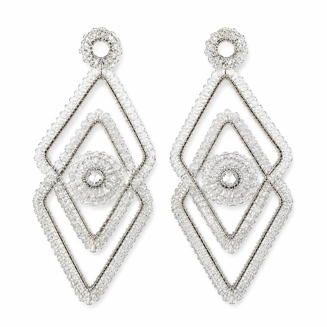 Brinco de Crochê Geometric Mix White