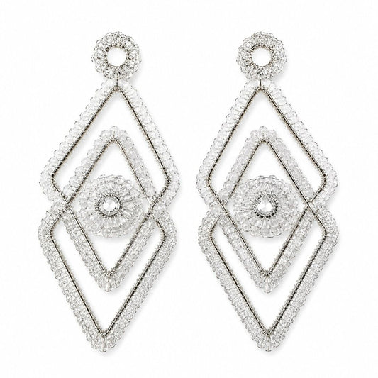 Brinco de Crochê Geometric Mix White