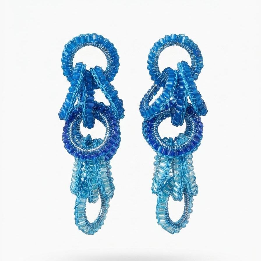 Brinco de Crochê Olympic Mix Blue