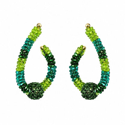 Brinco de Crochê Ball Hoop Mix Green