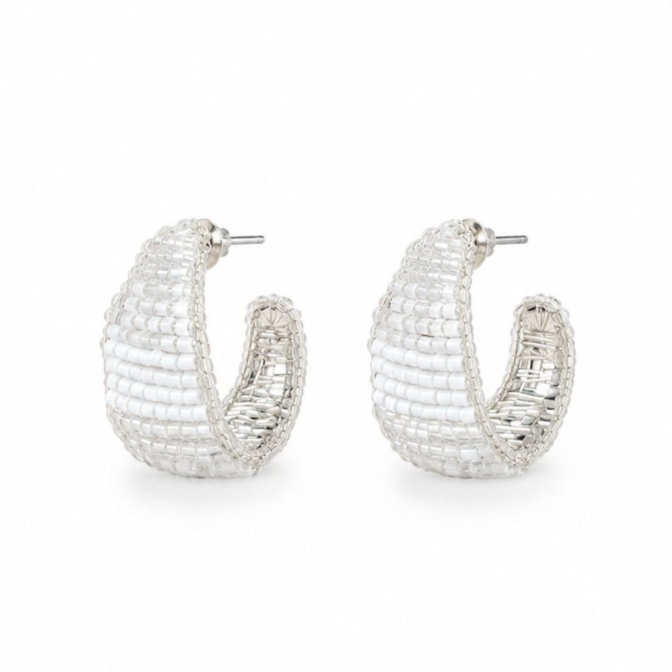 Brinco de Crochê Nyx Hoops Mix White