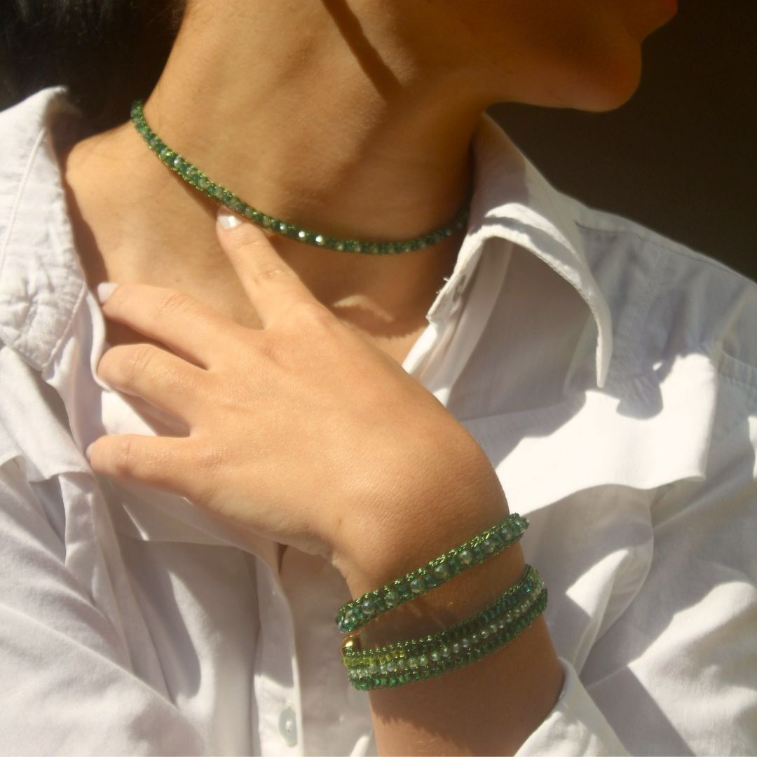Bracelete de Crochê Molly Mix Green