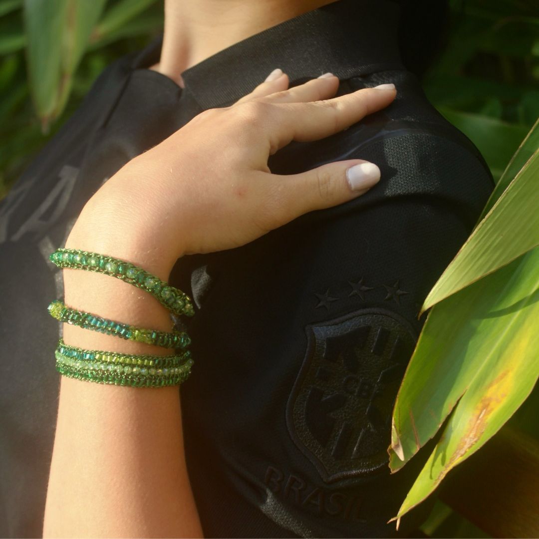 Bracelete de Crochê Ziggy Mix Green