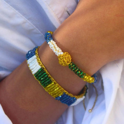 Bracelete de Crochê Edição Copa