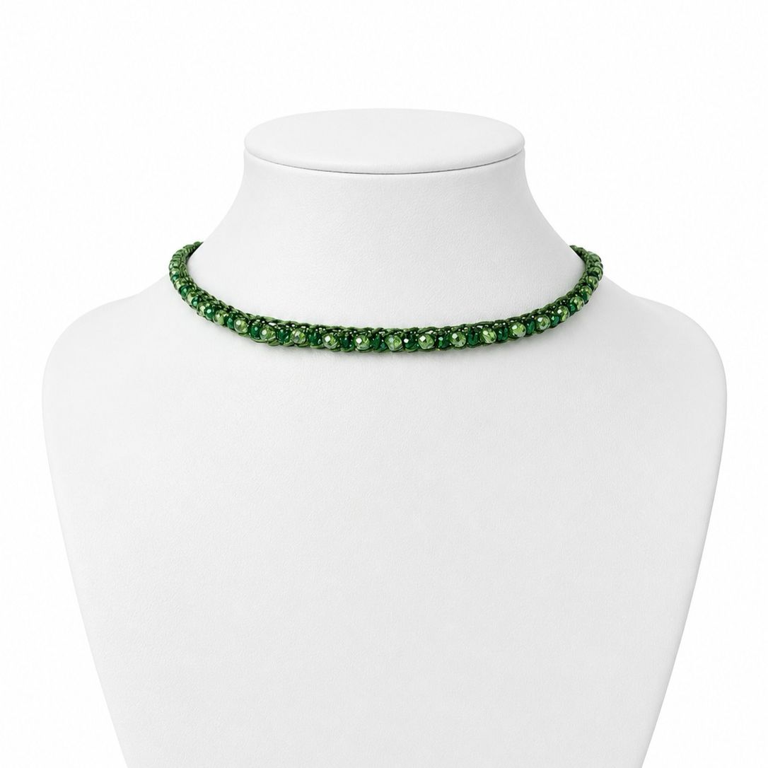 Colar de Crochê Choker Mix Green