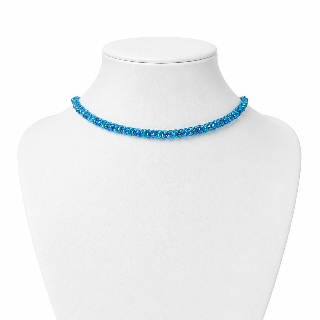 Colar de Crochê Choker Mix Blue
